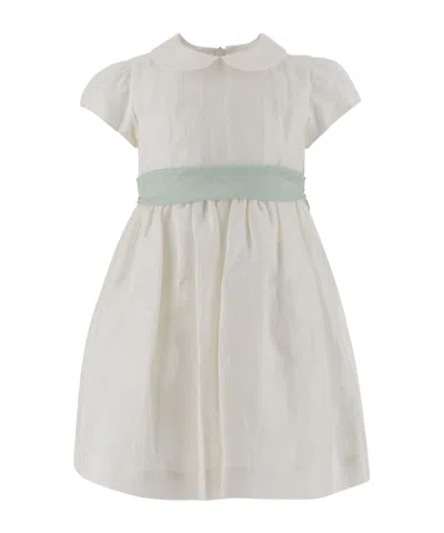 Il Gufo Babies'  Bow-detailed Belted Dress In Gray