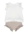 Il Gufo Bow-detailing Linen Short Set In White
