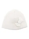 Il Gufo Bow-embellished Beanie Hat In White