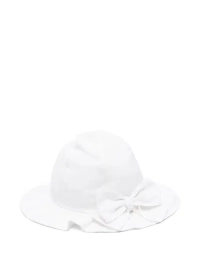 Il Gufo Kids' Bow Hat In White