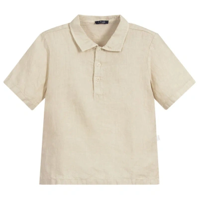 Il Gufo Babies' Boys Beige Linen Shirt In Neutral