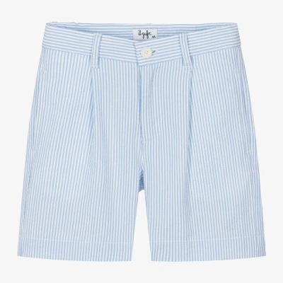 Il Gufo Kids' Boys Blue Striped Seersucker Shorts