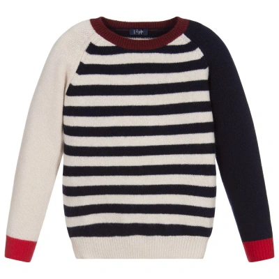 Il Gufo Babies' Boys Blue Striped Wool Sweater