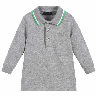Il Gufo Babies' Boys Grey Cotton Polo Shirt In Gray