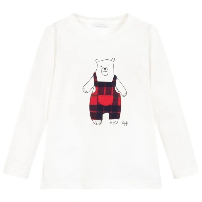 Il Gufo Babies' Boys Ivory Cotton Bear Top