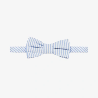 Il Gufo Kids' Boys Light Blue Striped Cotton Bow Tie