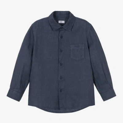Il Gufo Kids' Boys Navy Blue Linen Shirt