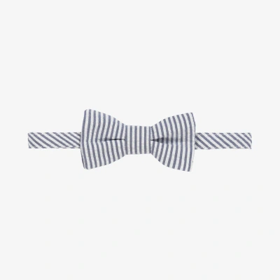 Il Gufo Kids' Boys Navy Blue Striped Cotton Bow Tie