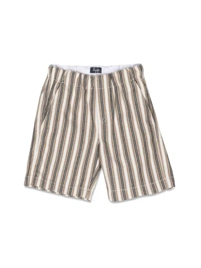 Il Gufo Boys' Striped Bermuda Shorts In Multicolour
