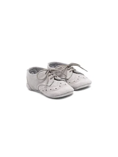 Il Gufo Babies' Brogue-trim Pre-walkers In Grey