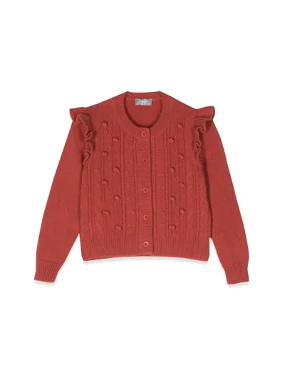 Il Gufo Ruffled Cardigan For Girls In Brown