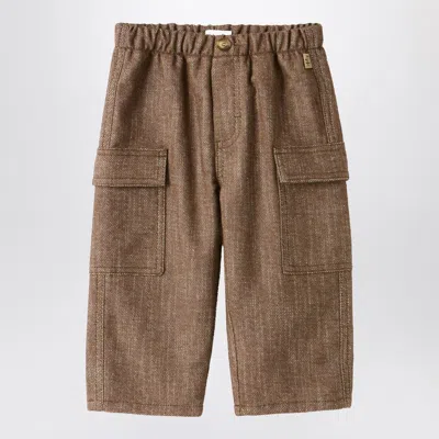 Il Gufo Brown Cotton-blend Cargo Trousers