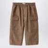 Il Gufo Brown Cotton-blend Cargo Trousers In Brown