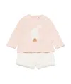 Il Gufo Bunny-motif Short Set In Pink