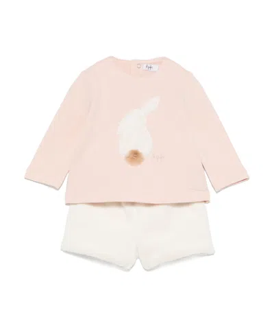 Il Gufo Bunny-motif Short Set In Pink