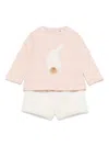Il Gufo Bunny-motif Short Set In White