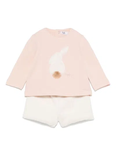 Il Gufo Babies' Bunny-motif Short Set In White