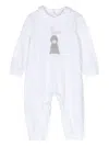 Il Gufo Bunny-patch Jersey Romper In White