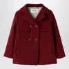 Il Gufo Burgundy Double-breasted Coat In Red