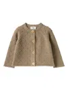 Il Gufo Button Dotted Cardigan In Brown