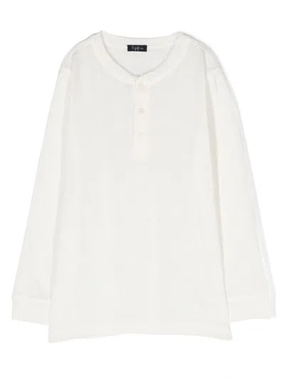 Il Gufo Kids' Button-down Linen Shirt In White