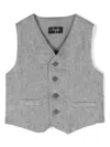 Il Gufo Button-down V-neck Waistcoat In Grey