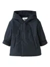 Il Gufo Button Hooded Jacket In Blue