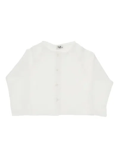 Il Gufo Kids' Button-up Cropped Cardigan In White