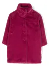 Il Gufo Button-up Faux-fur Coat In Pink