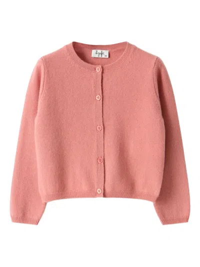 Il Gufo Kids' Buttoned Cardigan In Pink