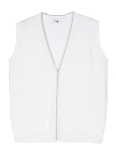 Il Gufo Kids' Buttoned Knitted Vest In White