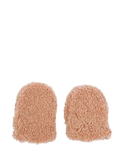 Il Gufo Buttoned Pile-texture Gloves In Neutral