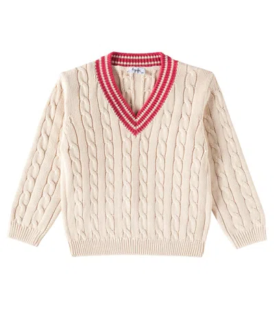 Il Gufo Kids' Cable-knit Cotton Sweater In Beige