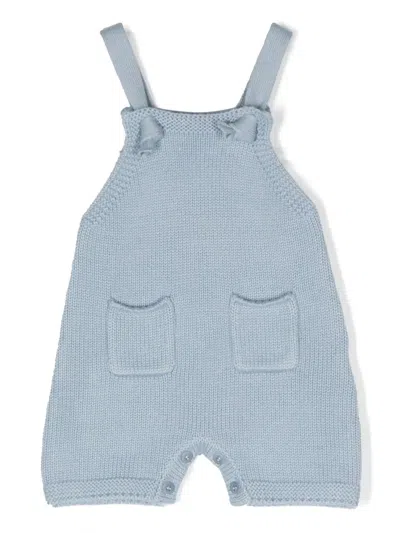 Il Gufo Babies' Cable Knit Shorties In Blue