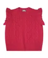 Il Gufo Cable-knit Virgin Wool Gilet In Red
