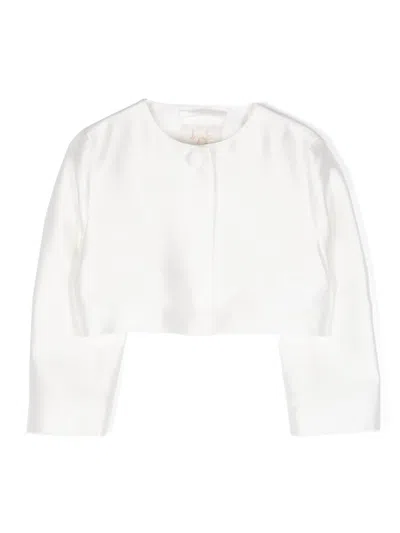 Il Gufo Kids' Cady Cropped Jacket In White