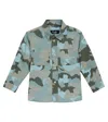 Il Gufo Camouflage Cotton-blend Jacket In Powder Blue
