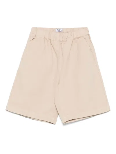 Il Gufo Kids' Canvas Bermuda Shorts In Neutrals