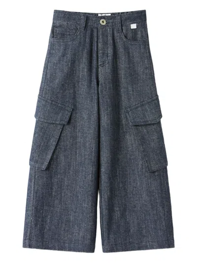 Il Gufo Kids' Cargo Pants In Blue