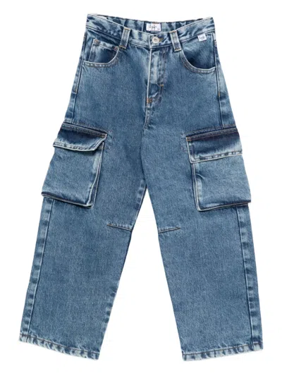 Il Gufo Kids' Cargo-pocket Jeans In Blue