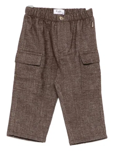 Il Gufo Babies' Cargo Trousers In Brown