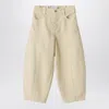 Il Gufo Carrot Pants In Stretch Gabardine In Neutral