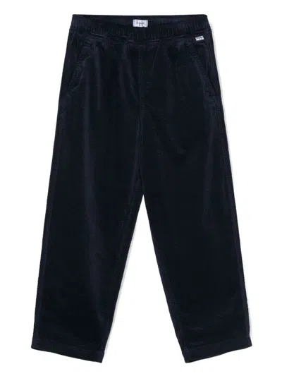 Il Gufo Kids' Carrot Velvet Trousers In Blu