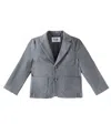 Il Gufo Chalk Stripe Blazer In Grey