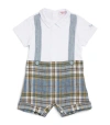 IL GUFO CHECK DUNGAREE PLAYSUIT (3-12 MONTHS)
