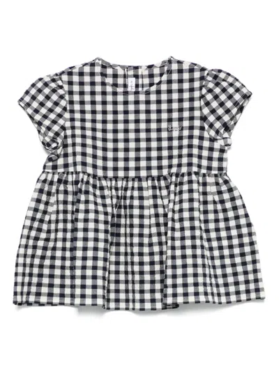 Il Gufo Kids' Check-pattern Dress In Blue