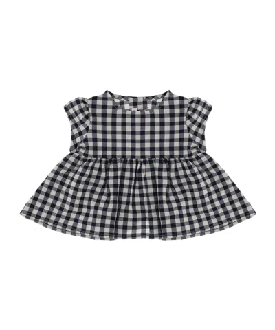 Il Gufo Check-pattern Dress In Navy Blue