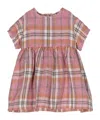 Il Gufo Check-pattern Linen Dress In Pink