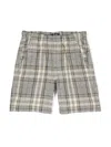 IL GUFO CHECK-PATTERN LINEN-FLAX SHORTS