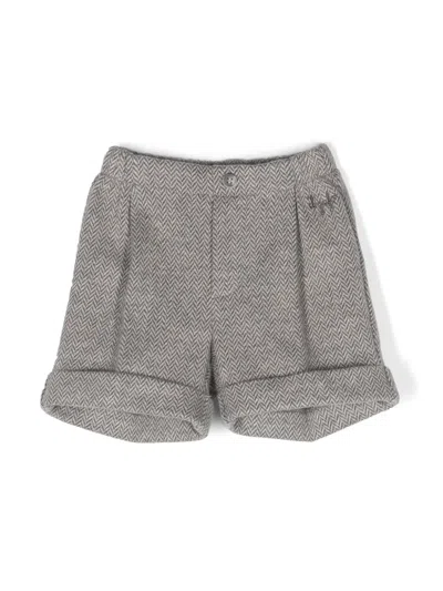 Il Gufo Babies' Checked Cotton Shorts In Blue